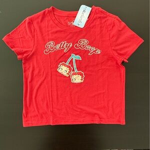 Nwt Betty Boop Red T-Shirt  Cherry Theme